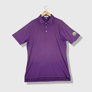 Peter Millar Summer Comfort Polo Shirt Mens M Purple Striped Golf Of Mexico Cup